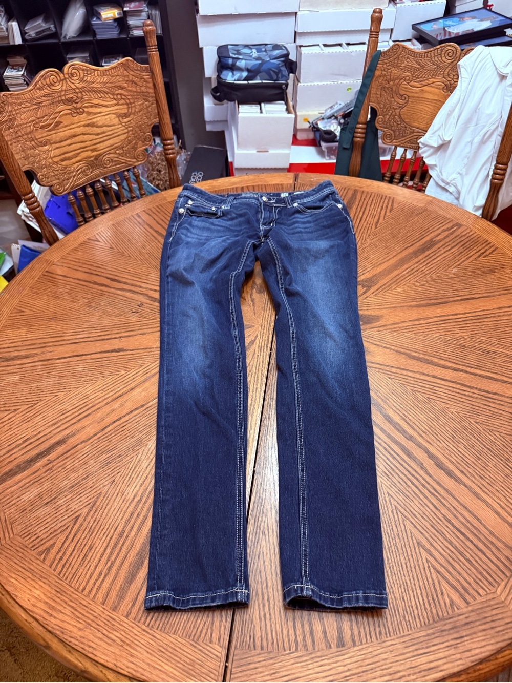 Miss Me Dark Blue Straight Leg Jeans